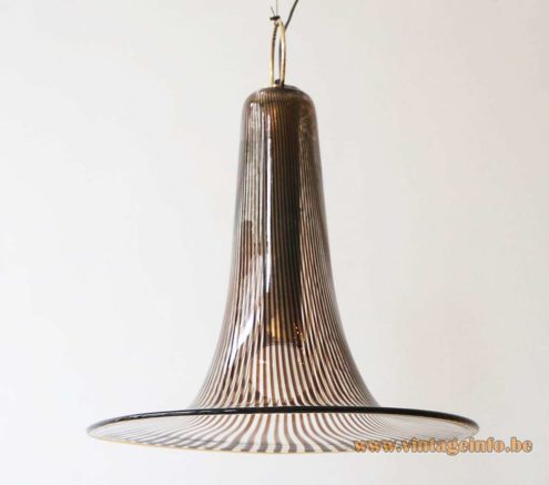 Venini Striped Trumpet Pendant Lamp 1