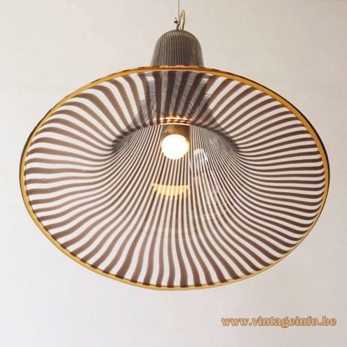 Venini Striped Trumpet Pendant Lamp 3