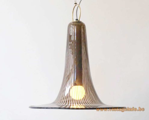 Venini Striped Trumpet Pendant Lamp 4