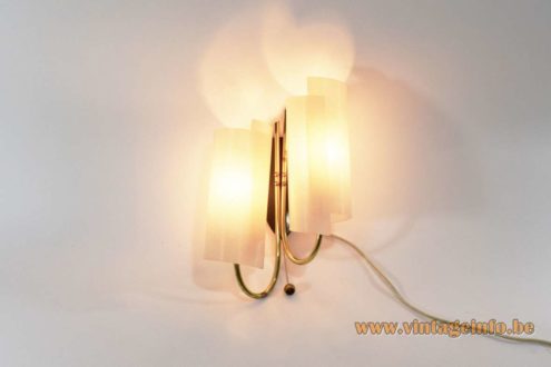 1950s Brass And Acrylic Wall Lamp 1