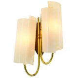 1950s Brass Rotaflex wall lamp design: John & Sylvia Reid swirl wave white plastic ARP 1950s 1960s
