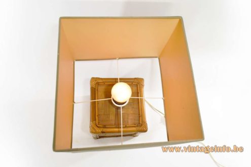 1960s Cube Bamboo Table Lamp 4