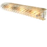 1970s crackle glass bathroom mirror lamp diagonally striped elongated swirl glass 1960 Hillebrand Leuchten Germany