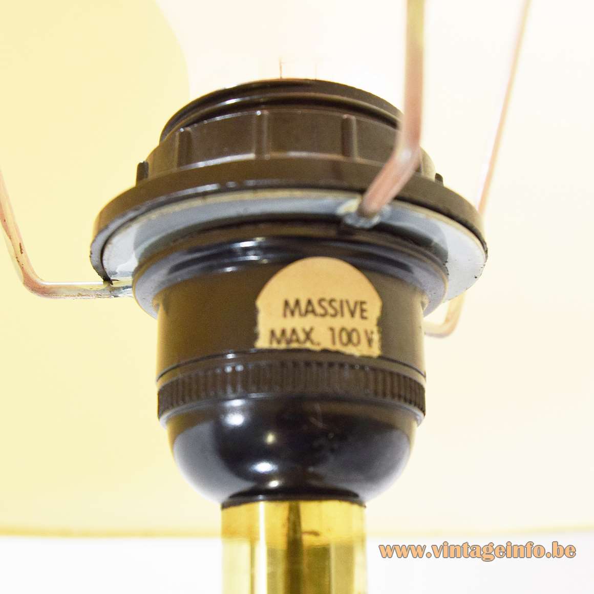 1970s Massive Belgium Brass Table Lamp - Massive Label Max 100 Watt