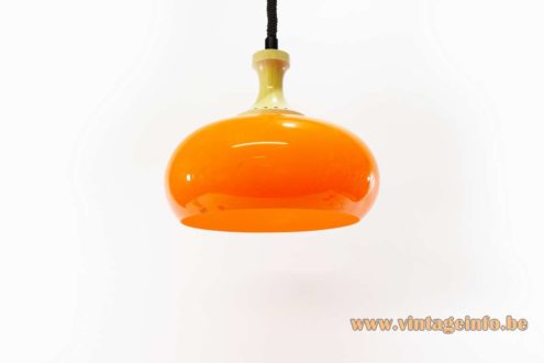 1970s Orange Acrylic Rise Fall Pendant Lamp 1