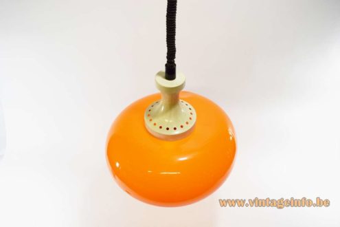 1970s Orange Acrylic Rise Fall Pendant Lamp 5