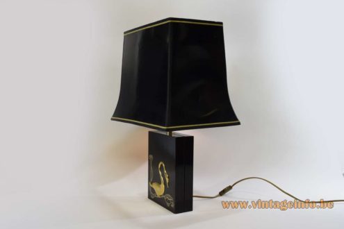 1980s Gold Swan Table Lamp 3