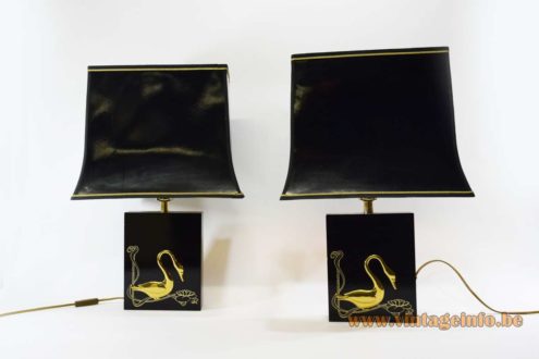 1980s Gold Swan Table Lamp 4