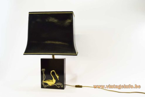 1980s Gold Swan Table Lamp 6