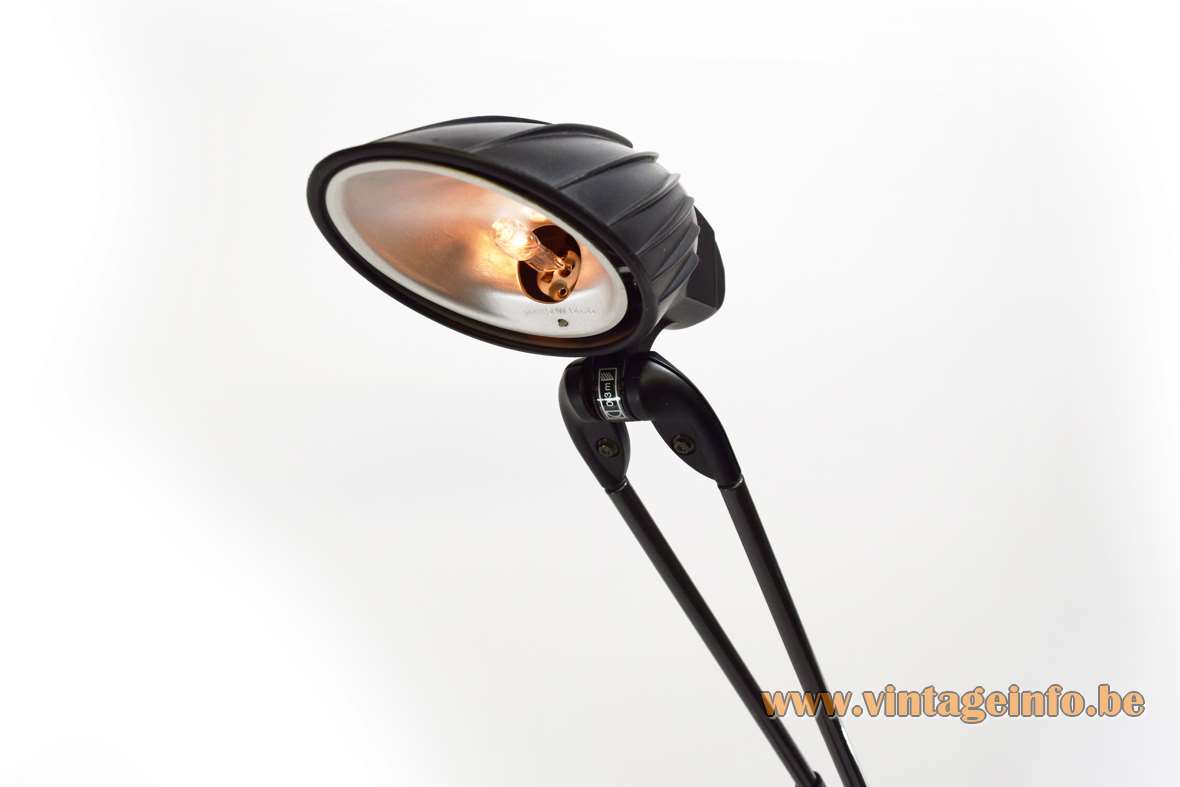 Arteluce Tango desk lamp design: Stephan Copeland black cast iron base plastic flexible rubber 1980s 1990s