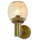 N Leuchten bullicante wall lamp brass smoked bubble glass Germany 1970s 1980s Mid-Century Modern MCM