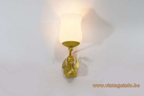 1950s Empire Style Swan Wall Lamp 2