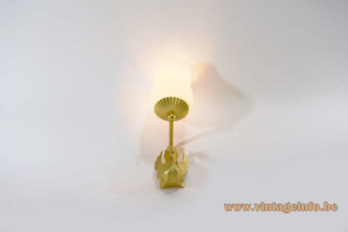1950s Empire Style Swan Wall Lamp 3