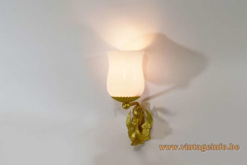 1950s Empire Style Swan Wall Lamp 6