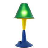 1990s Lampada T. table lamp moulded conical plastic yellow green blue Stilplast Italy Philippe Starck