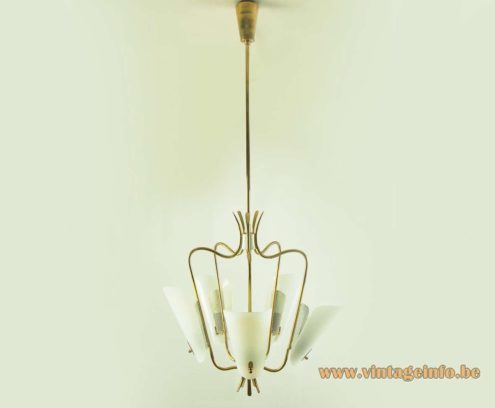 Brass Acrylic Perforated 1950s Chandelier 1