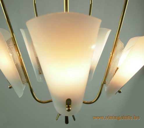 Brass Acrylic Perforated 1950s Chandelier 3