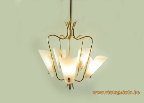 Brass Acrylic Perforated 1950s Chandelier 6