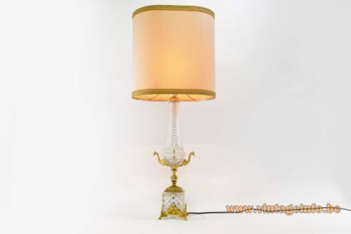Cut Crystal Ormolu Swan Table Lamp 1
