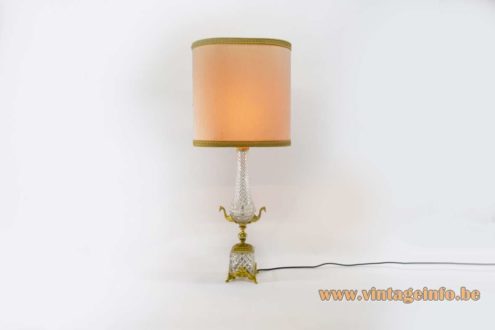 Cut Crystal Ormolu Swan Table Lamp 2