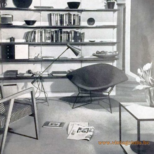 Artiforte Magneto Floor Lamp 1950 design by Gilbert Allen 'Gil' Watrous produced by Heifetz