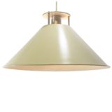 Nordisk Solar C.F. Møller pendant lamp conical metal aluminium lampshade iron disc chrome tube 1980s Denmark