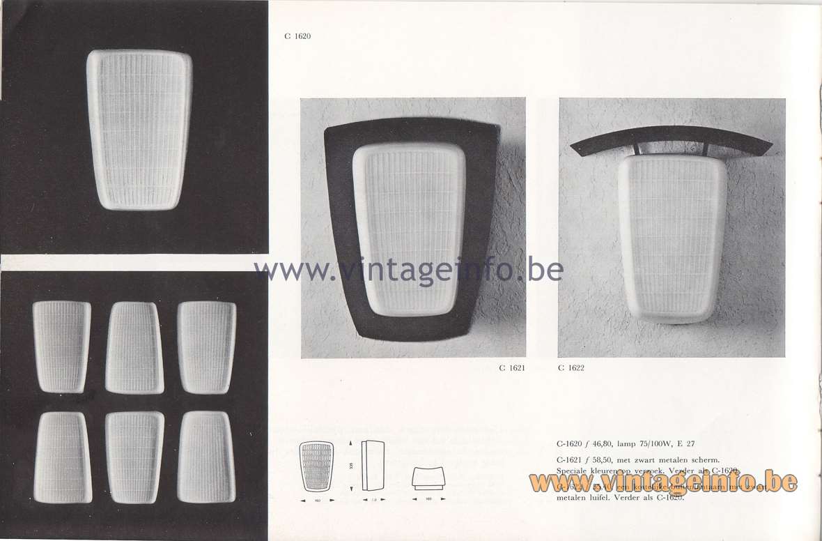 Raak Lichtarchitectuur - additional catalog nr 4 - C1620, C-1621, C-1622 wall lamps