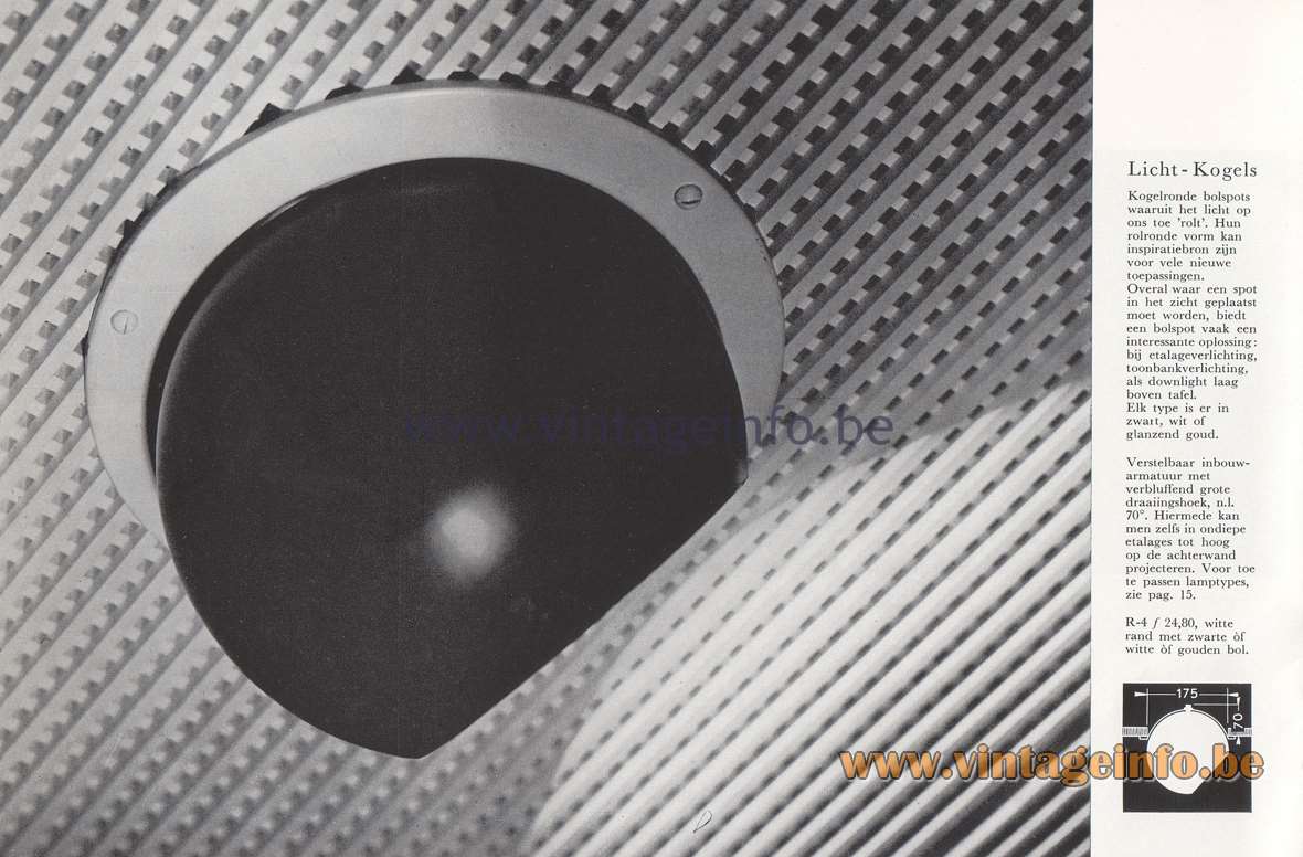 Raak Lichtarchitectuur - additional catalog nr 4 - Licht - Kogels, light bullets model R-4 recessed flush mount