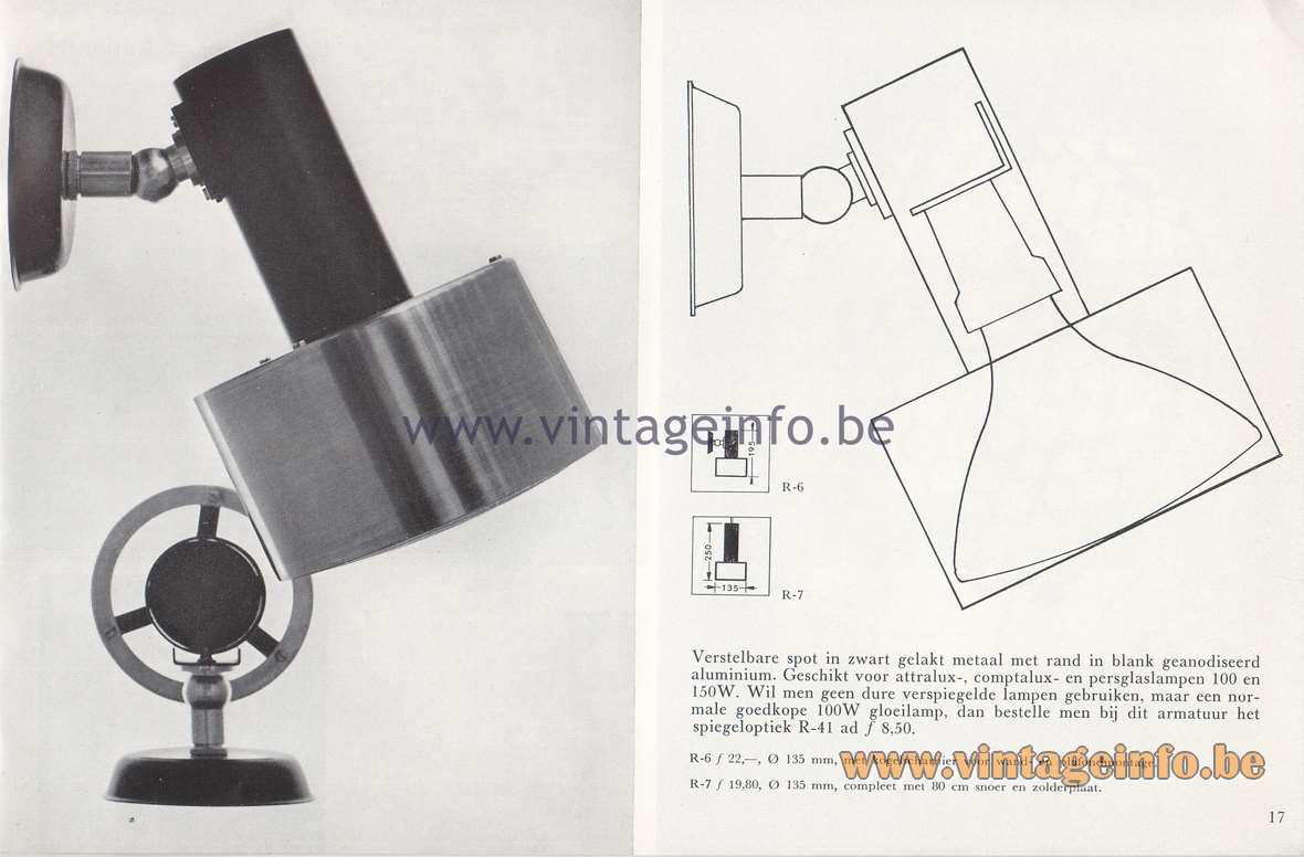 Raak Lichtarchitectuur - additional catalog nr 4 - R-6, R-7 spotlight 