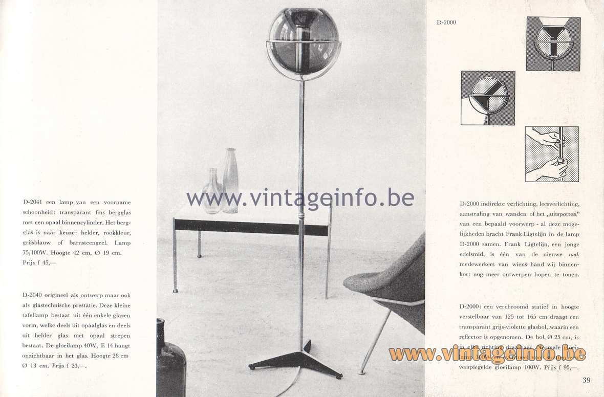 Raak Lichtarchitectuur - additional catalog nr 4 - Raak Globe Floor Lamp D-2000