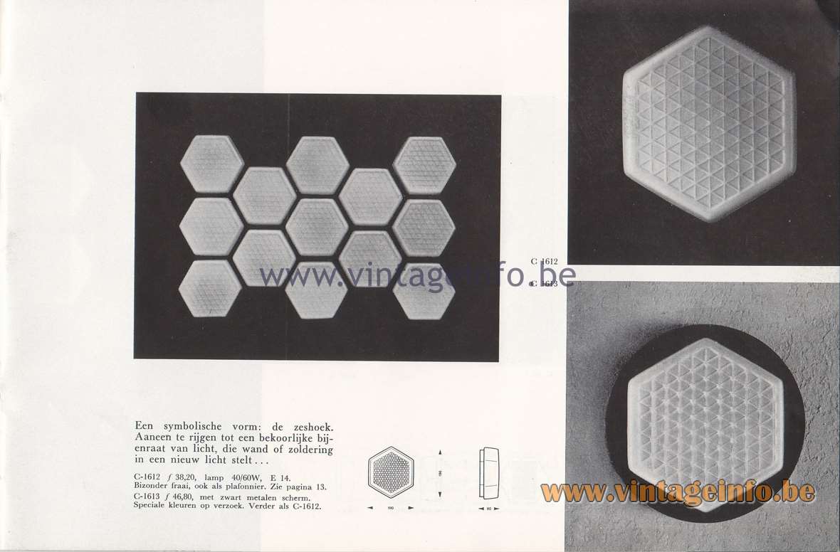 Raak Lichtarchitectuur - additional catalog nr 4 - C1612 wall lamp - flush mount