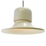 Stilnovo Campana metal pendant lamp white aluminium witch hat bell design: Joe Colombo 1970s Italy