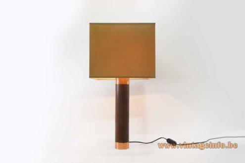 1970s Teak And Copper Table Lamp 1
