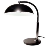 Hala desk lamp model 144 design: Herman Busquet black base lampshade chrome rod Bahaus art deco