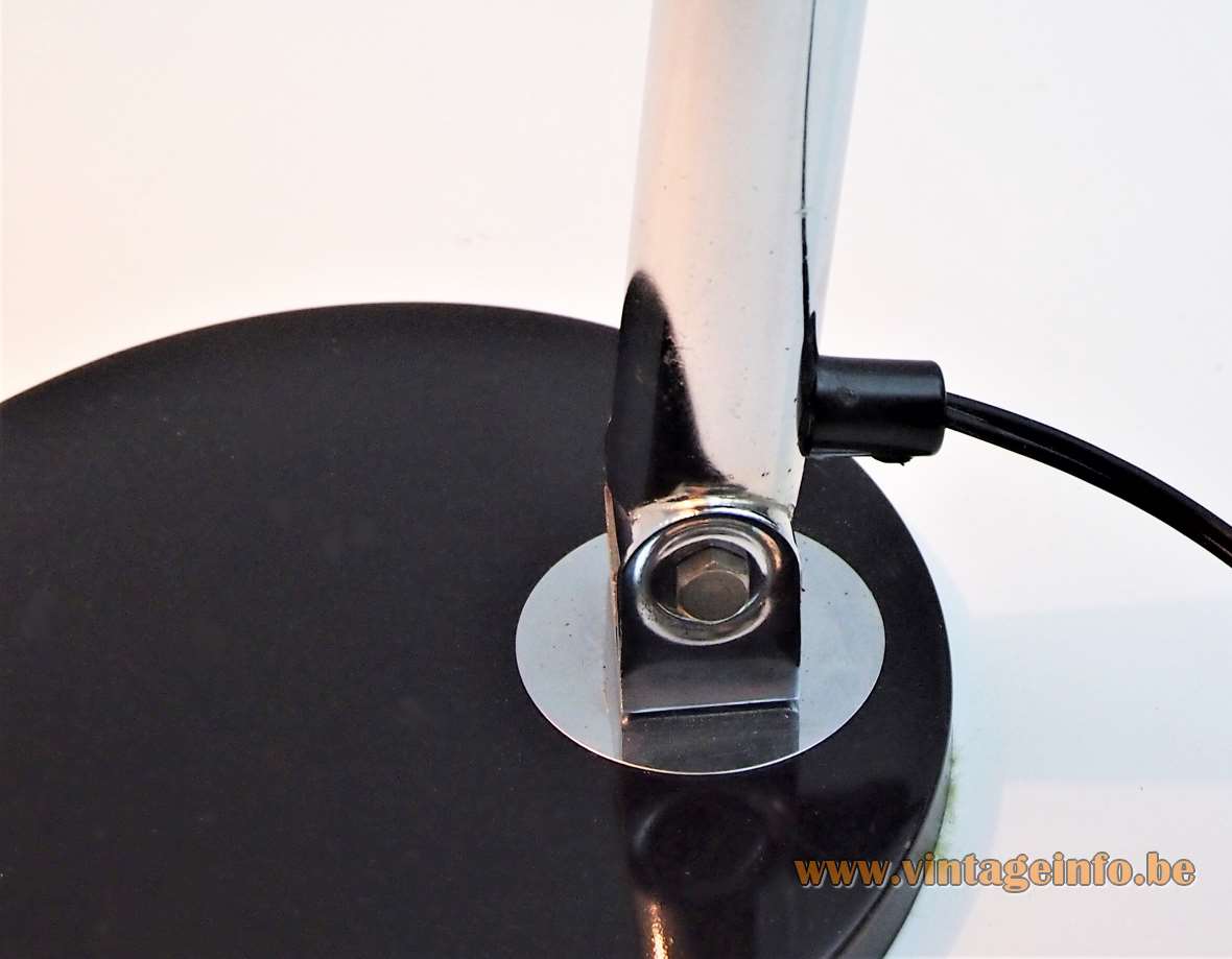 Hala desk lamp model 144 design: Herman Busquet black base lampshade chrome rod Bahaus art deco