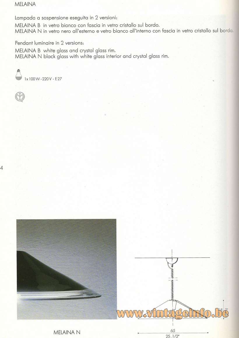 Leucos Melaina Pendant Lamp - Catalogue Picture