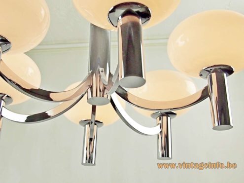 1960s Kaiser Leuchten Opal Globes Chandelier 7