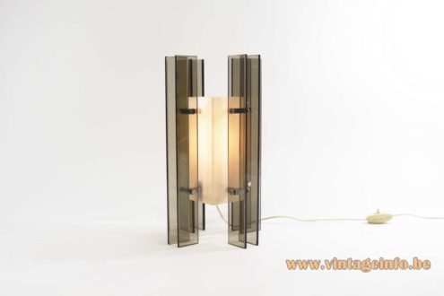 1960s Smoked Glass And Acrylic Table Lamp 1