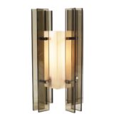 1960s smoked glass and acrylic table lamp rectangular slats geometric white beam Veca Italy 1970s FontanaArte