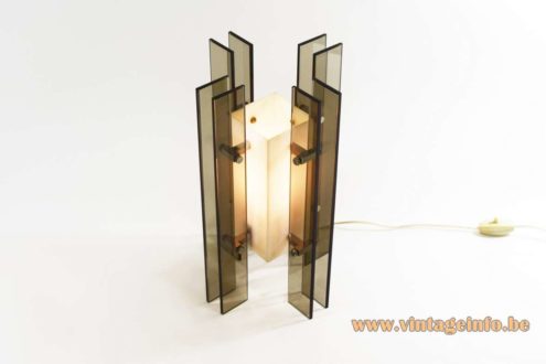1960s Smoked Glass And Acrylic Table Lamp 2
