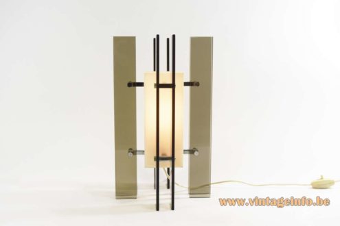 1960s Smoked Glass And Acrylic Table Lamp 3