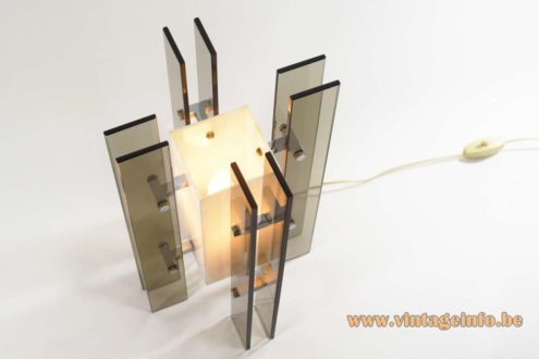 1960s Smoked Glass And Acrylic Table Lamp 4