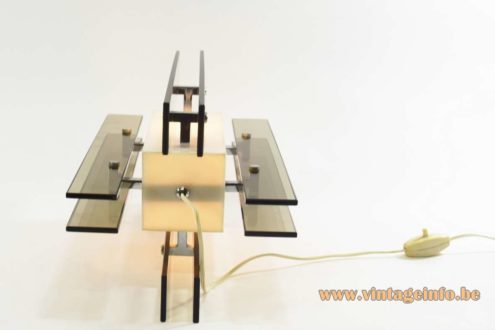 1960s Smoked Glass And Acrylic Table Lamp 5