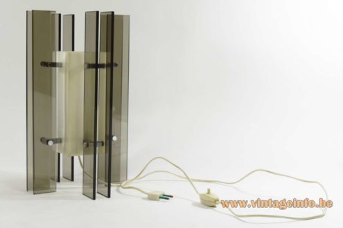 1960s Smoked Glass And Acrylic Table Lamp 6