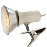 1970s Lita clamp spotlight white metal tube P325 PAR38 France spot lamp Mid-Century Modern MCM