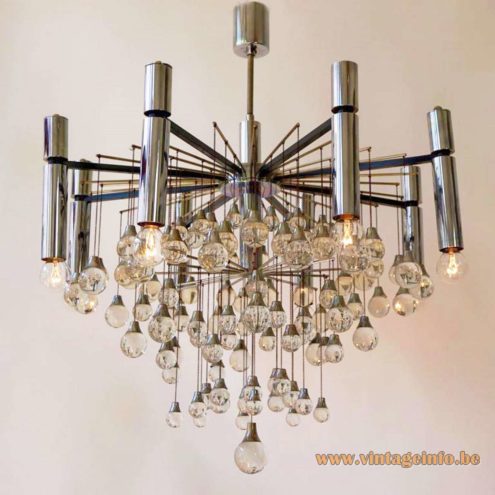 Gaetano Sciolari Crystal Drops Chandelier 1