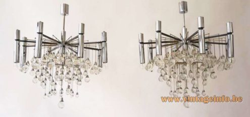 Gaetano Sciolari Crystal Drops Chandelier 4