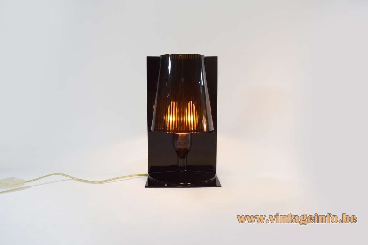 Kartell Take table lamp 2003 design: Ferruccio Laviani black translucent plastic Italy E14 socket 2000s