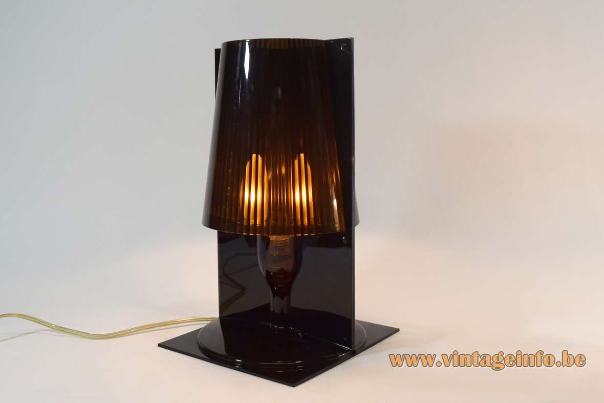 Kartell Take table lamp 2003 design: Ferruccio Laviani black translucent plastic Italy E14 socket 2000s