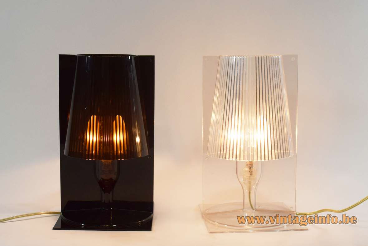 Kartell Take table lamp 2003 design: Ferruccio Laviani black translucent plastic Italy E14 socket clear version